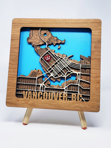 Laser-Cut Map - Square